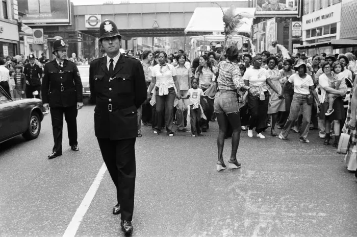 Framed Print : Atmosphere at the Notting Hill Carnival. 29th August 1976