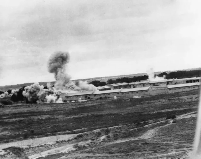 Framed Print : Attack on barracks near Mellaha, Libya by the R. A. F. 29th November 1941