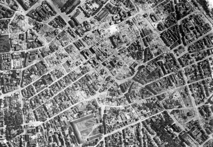 Framed Print : Attacks by RAF Bomber Command caused extensive damage to Stuttgart