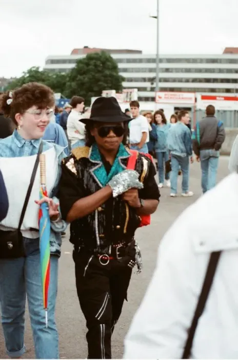 Framed Print : Audience gather outside the Wembley arena prior to the Michael Jackson concert