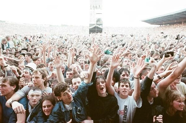 Audience at Roundhay Park Leeds watch Michael Jackson in concert. 29th July 1988
