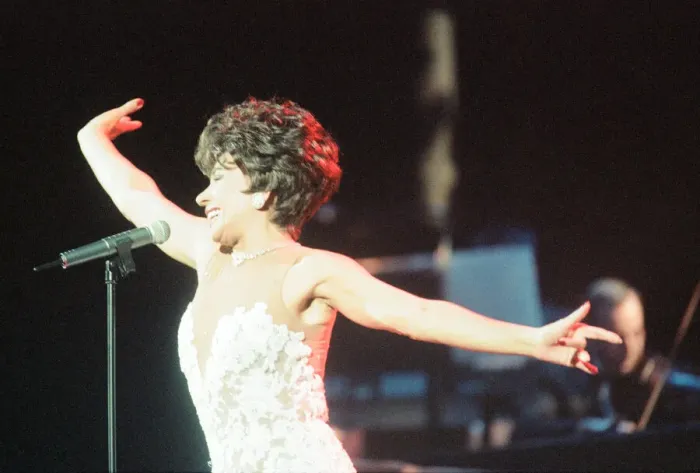 Framed Print : An Audience with Shirley Bassey, Television Special at the Empire Theatre, Liverpool