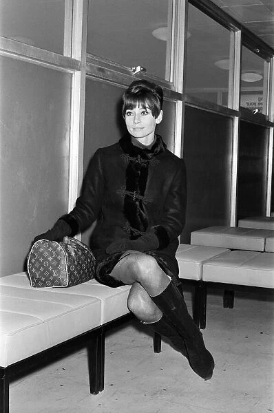 Audrey Hepburn at Heathrow Airport London. 5th November 1966
