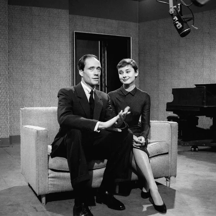 Framed Print : Audrey Hepburn and husband Mel Ferrer. January 1955 Framed Print : Audrey Hepburn and husband Mel Ferrer. January 1955