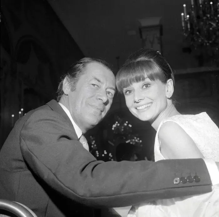Framed Print : Audrey Hepburn October 1964 With Rex Harrison at the New York Premier of Framed Print : Audrey Hepburn October 1964 With Rex Harrison at the New York Premier of