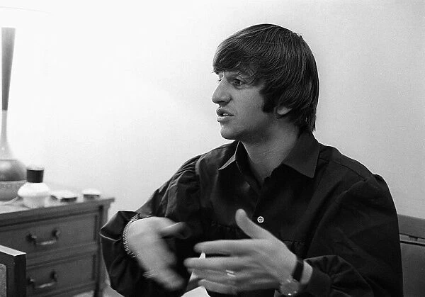August 1964 Ringo Starr at rented Bel Air home during Beatles tour