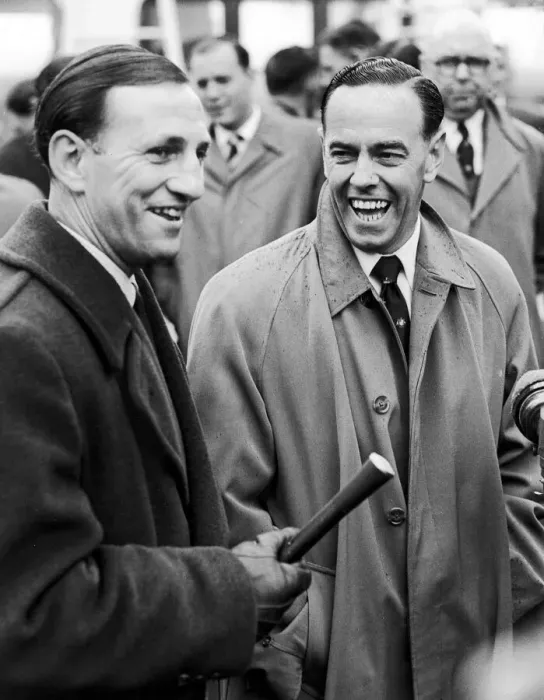 Framed Print : Australian cricket tour of England for the Ashes. England captain Len Hutton greets Framed Print : Australian cricket tour of England for the Ashes. England captain Len Hutton greets