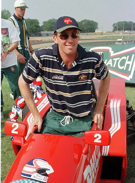 Australian cricketer Glenn McGrath at Brands Hatch 1997