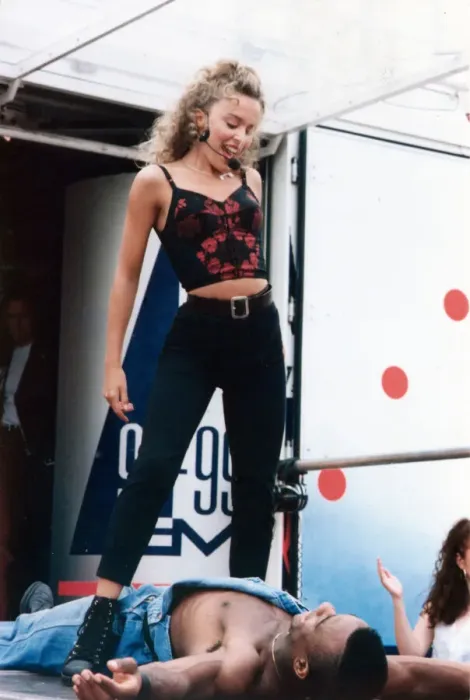 Framed Print : Australian pop singer Kylie Minogue performing on stage at the BBC Radio One Roadshow Framed Print : Australian pop singer Kylie Minogue performing on stage at the BBC Radio One Roadshow