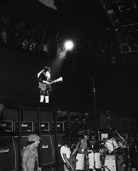 Australian rock group AC  /  DC performing in concert at the Rockedome in Rio De Janeiro