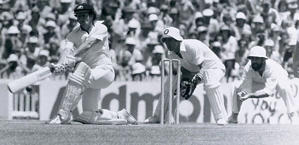 Australias Ian Chappell in action against England tries to sweep the ball past