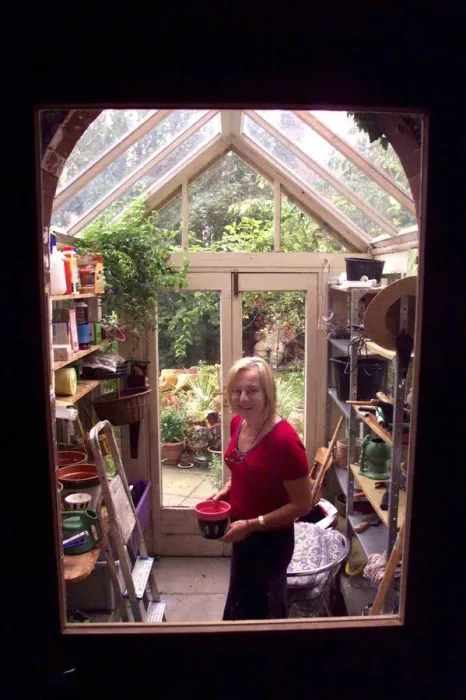 Framed Print : Author Sue Townsend in her house in Leicester - July 1999