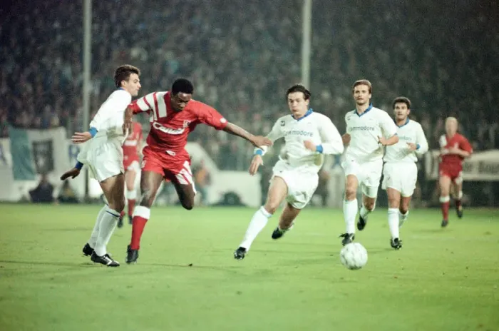 Framed Print : Auxerre 2-0 Liverpool, UEFA Cup Second Round 1st Leg match at Stade de l Framed Print : Auxerre 2-0 Liverpool, UEFA Cup Second Round 1st Leg match at Stade de l