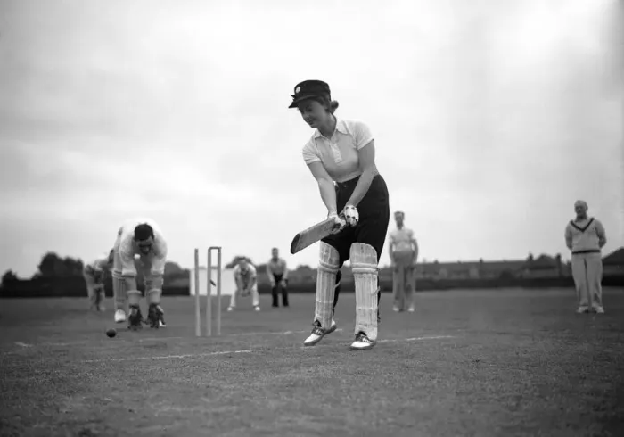 Framed Print : Auxiliary Fire Service. A member of WAF, one of the opening batsman too for the ladies