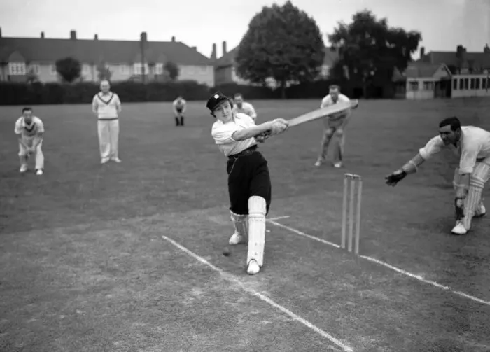 Framed Print : Auxiliary Fire Service v. W. A. F. S. One of the opening batsman too for the ladies team Framed Print : Auxiliary Fire Service v. W. A. F. S. One of the opening batsman too for the ladies team