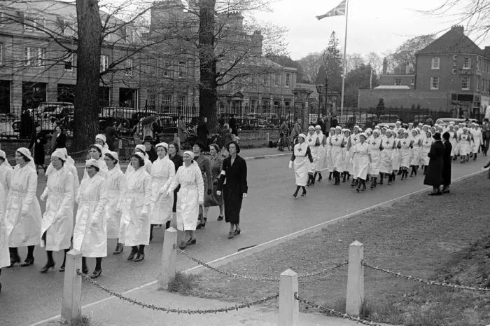 Framed Print : Auxillary nurses marching, Esher April 1939