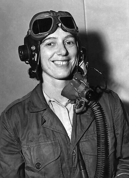 Aviation Pilot: Mrs. Burne in flying kit. October 1954 P004742