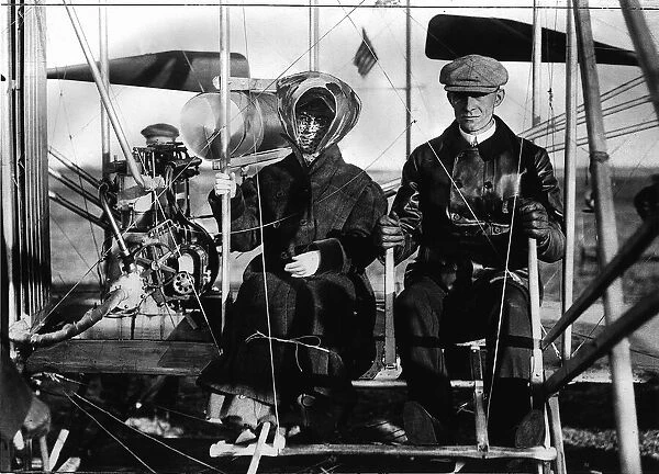 Aviator Wilbur Wright with his sister as passenger 1909 The Wright Brothers