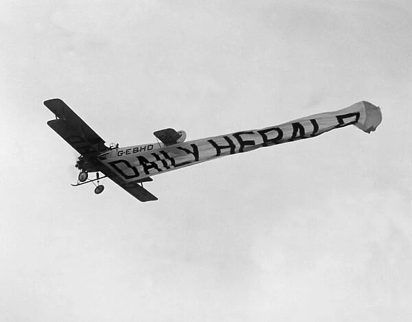 An Avro 504N seen here towing a Daily Herald banner 24th April 1932