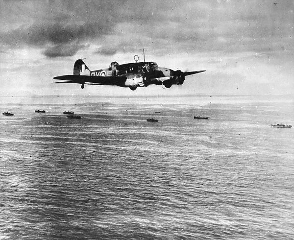 Avro Anson in action for Coastal Command. Its role was to spot enemy aircraft