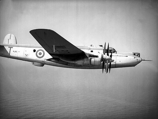 Avro Shackleton MR2 Maritime patrol aircraft of the RAF Coastal Command flying over