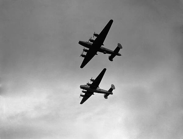 Avro Shackletons rehearse their formation display in preparation for Battle of