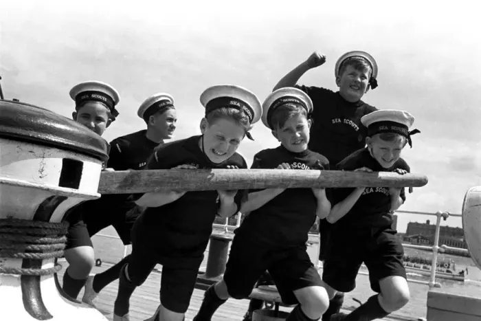 Framed Print : Aye Aye Captain Sea Scouts from West Kirby seen here aboard Captain Scott