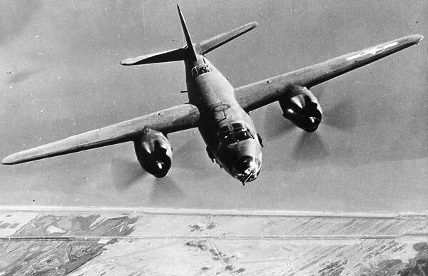 A B-26 Marauder over France. May 1944
