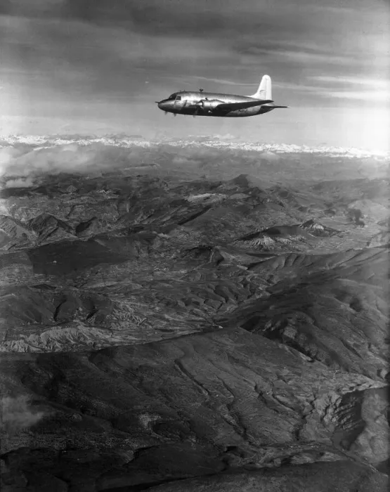 Framed Print : B. E. A Viking flying over the alps. 6th January 1950 Framed Print : B. E. A Viking flying over the alps. 6th January 1950