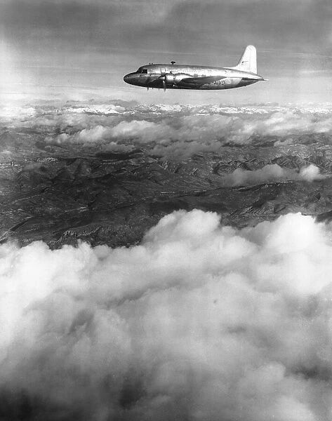 B. E. A Viking flying over the alps. 6th January 1950