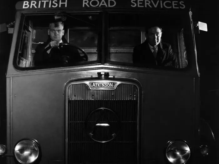 Framed Print : B. R. S. night drive. Driver G. Williams and Jim Callaghan, M. P Framed Print : B. R. S. night drive. Driver G. Williams and Jim Callaghan, M. P