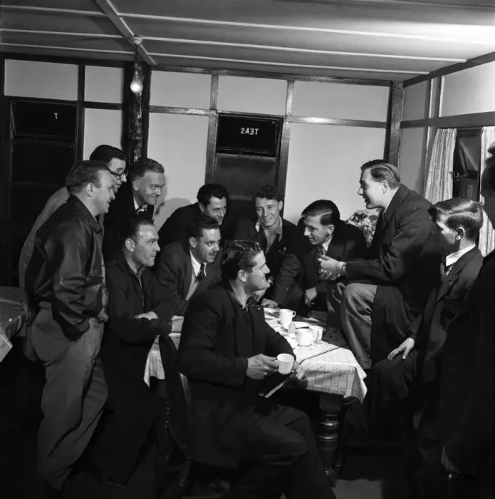 Framed Print : B. R. S. night drive. Driver G. Williams with his colleagues seen here with Jim Framed Print : B. R. S. night drive. Driver G. Williams with his colleagues seen here with Jim