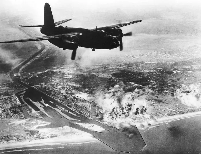 Framed Print : A B26 Marauder of the US 9th Air Force returns to England after a successful attack Framed Print : A B26 Marauder of the US 9th Air Force returns to England after a successful attack