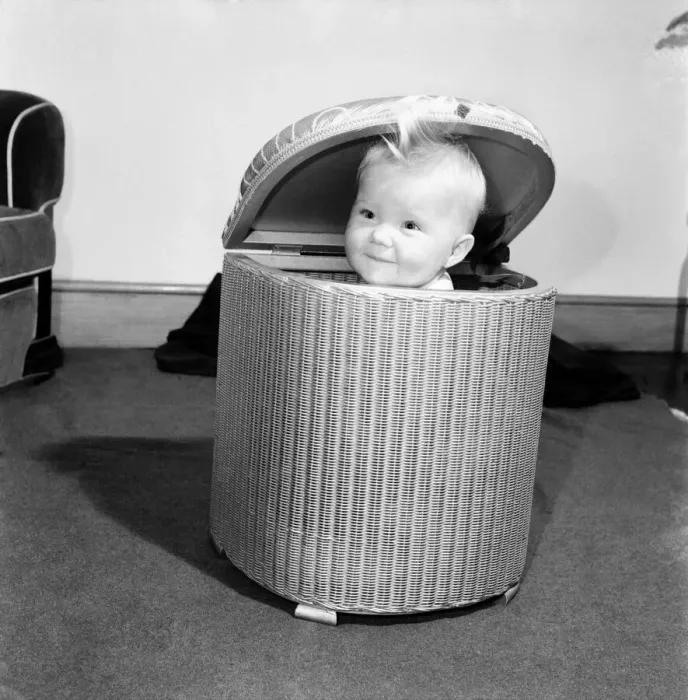 Framed Print : Baby Julie Miles seen here exploring her home. November 1953 D6665-001 Framed Print : Baby Julie Miles seen here exploring her home. November 1953 D6665-001
