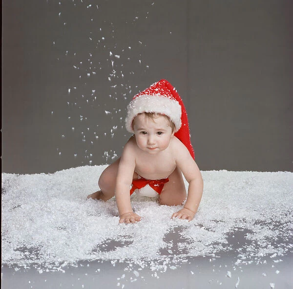 Baby wearing Christmas Hat, Circa December 1997