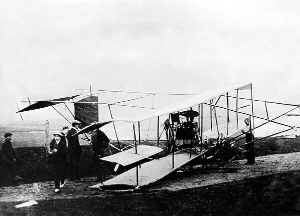 A bad landing for Mr Arthur George, of Newcastle, in one of the early flights in his