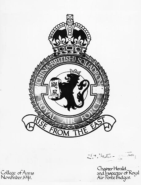 The badge of China-British fighter squadron of the Royal Air Force