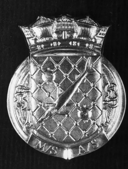 Framed Print : The badge worn by personnel of the HM Minesweepers. April 1945
