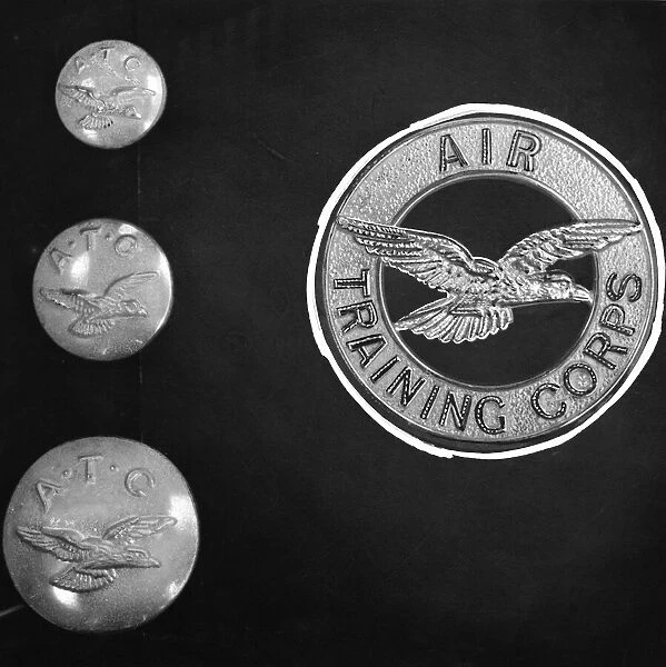 Badges and buttons of the Air Training Corps. Circa 1940s