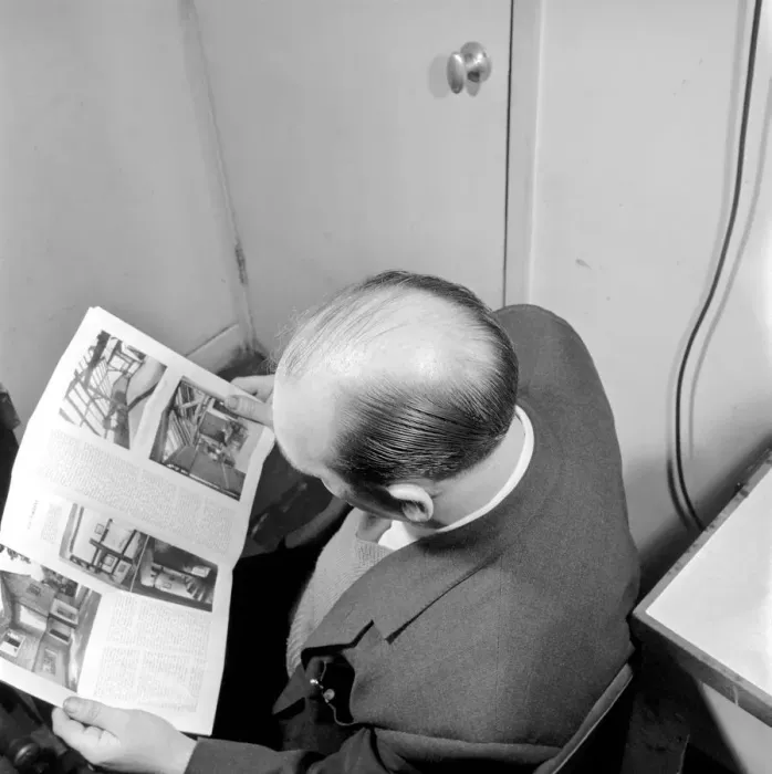 Framed Print : Bald headed man. 1963 A774-001 Framed Print : Bald headed man. 1963 A774-001