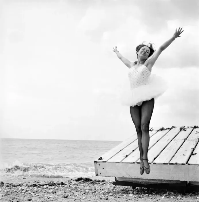 Framed Print : Ballerina Anne Youngmen seen here in a tutu practising her dance moves beside the sea Framed Print : Ballerina Anne Youngmen seen here in a tutu practising her dance moves beside the sea