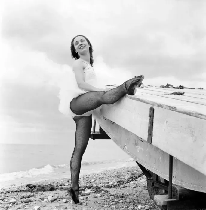 Framed Print : Ballerina Anne Youngmen seen here in a tutu practising her dance moves beside the sea Framed Print : Ballerina Anne Youngmen seen here in a tutu practising her dance moves beside the sea