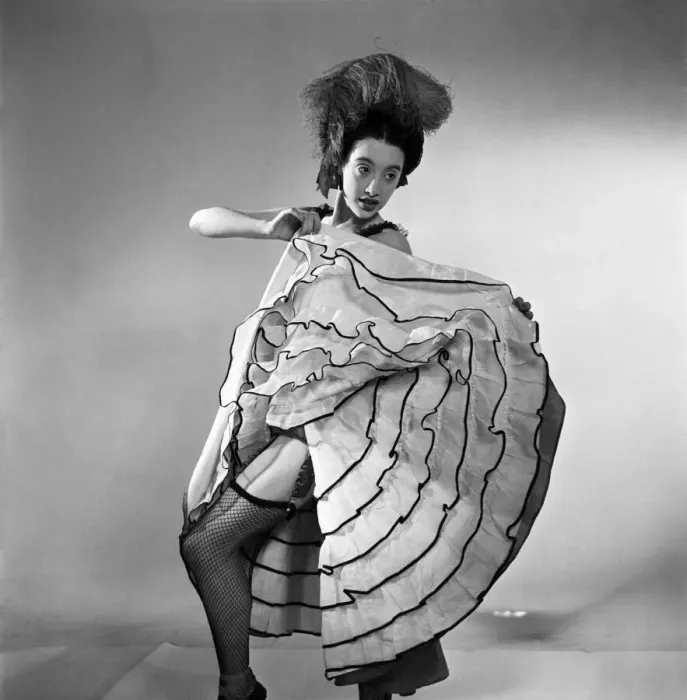 Framed Print : Ballet dancer performing the can can December 1953 D7303-003