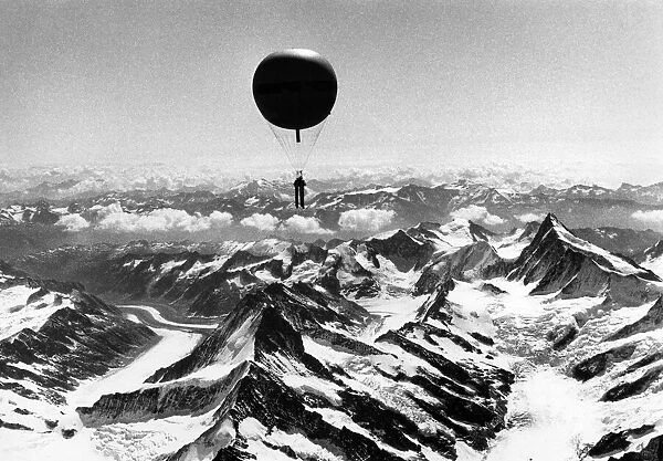 The balloon flight to cross the alps gets under way. The flight replicates one made by