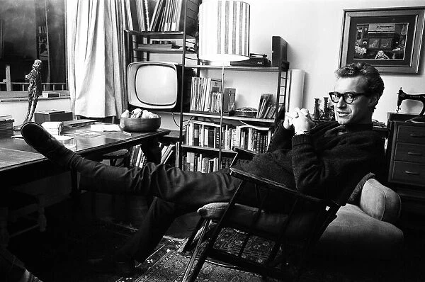 Bamber Gascoigne, TV personality, portrait at home. 1st November 1966