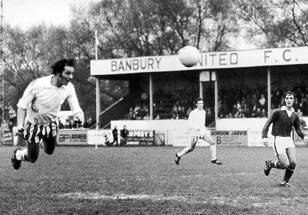 Banbury United v Yarmouth. 3rd March 1973. Banbury centre forward Tony Jacques