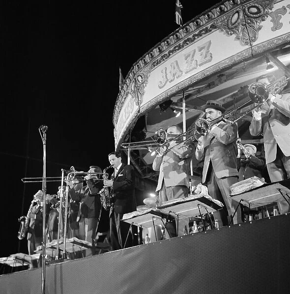 A band playing at Beaulieu Jazz Festival. August 1959