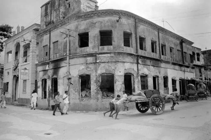 Framed Print : Bangladesh War of Independence 1971 The burnt out shell of a Rick Shaw factory in Framed Print : Bangladesh War of Independence 1971 The burnt out shell of a Rick Shaw factory in