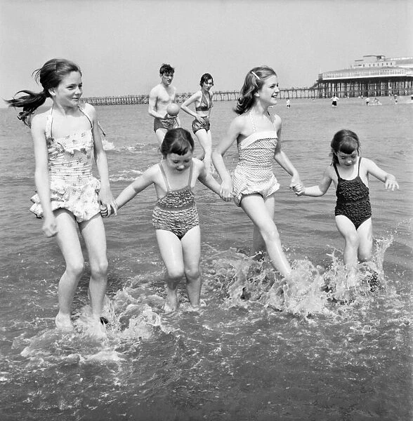 Bank Holiday at Blackpool. Beach scenes  /  crowds  /  sunbathing