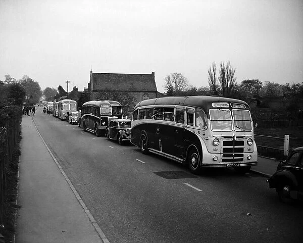 Bank holiday traffic at Sittingbourne, Kent. 23rd April 1957